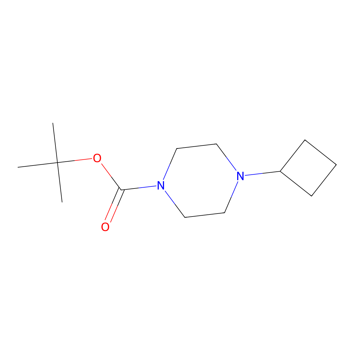 Tert-butyl 4-cyclobutylpiperazine-1-carboxylate molecular structure, CAS 485798-62-7