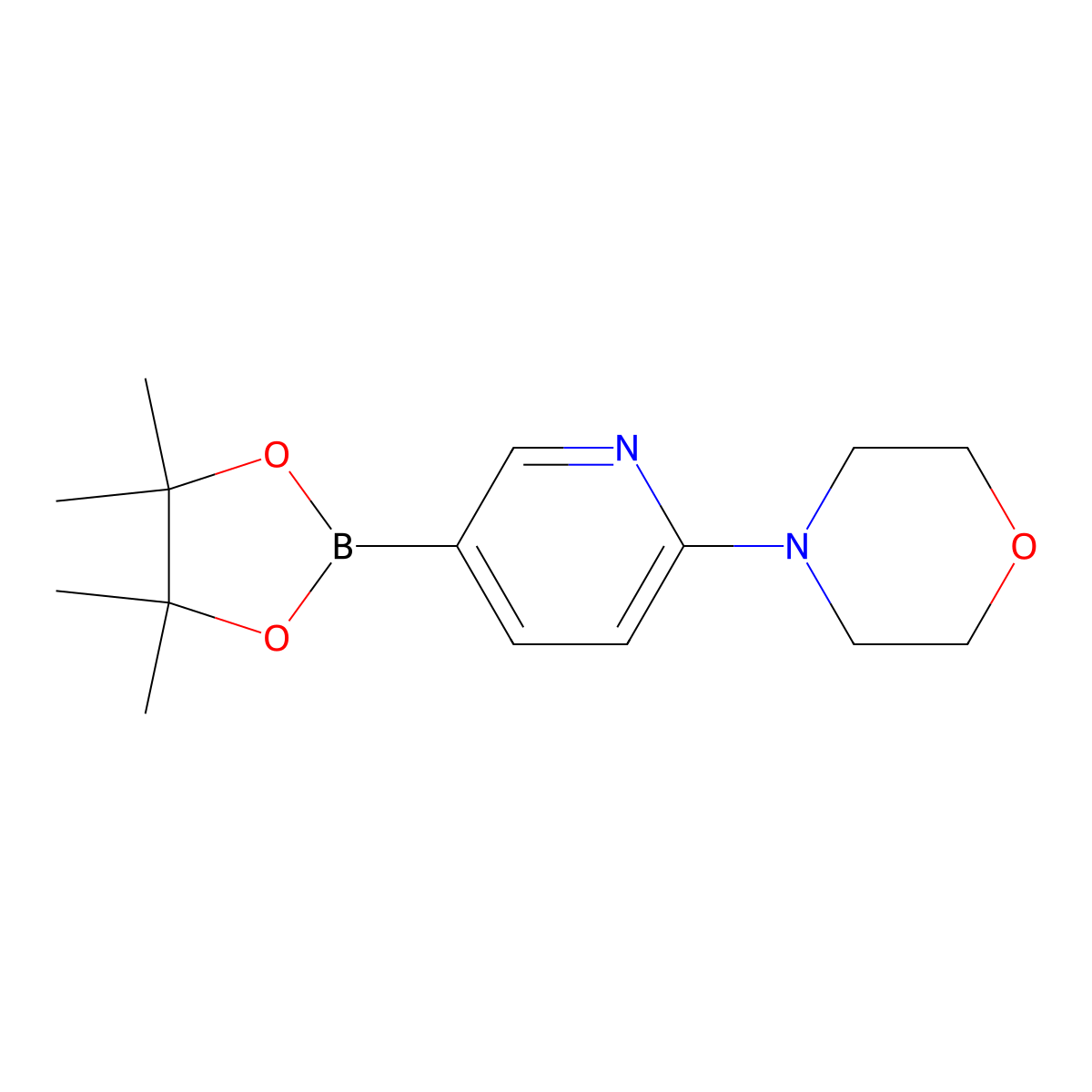 4-(5-(4,4,5,5-Tetramethyl-1,3,2-dioxaborolan-2-yl)-2-pyridinyl)morpholine molecular structure, CAS 485799-04-0