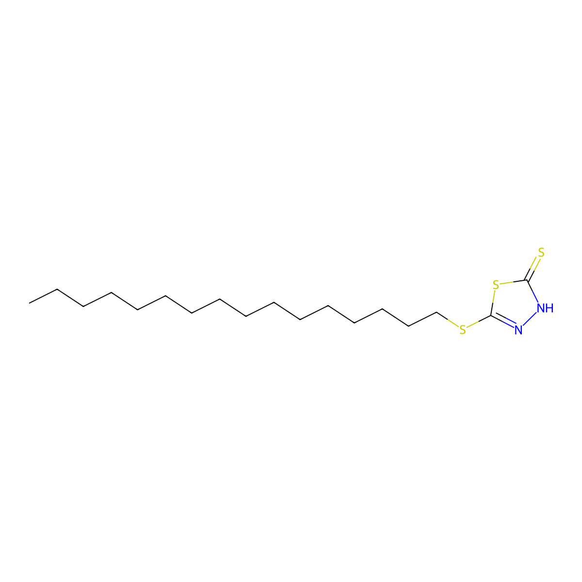 5-(Hexadecylsulfanyl)-2,3-dihydro-1,3,4-thiadiazole-2-thione molecular structure, CAS 4858-33-7