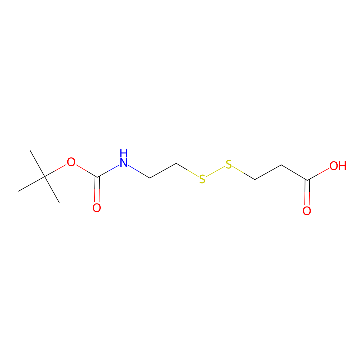 Boc-NH-ethyl-SS-propionic acid molecular structure, CAS 485800-27-9