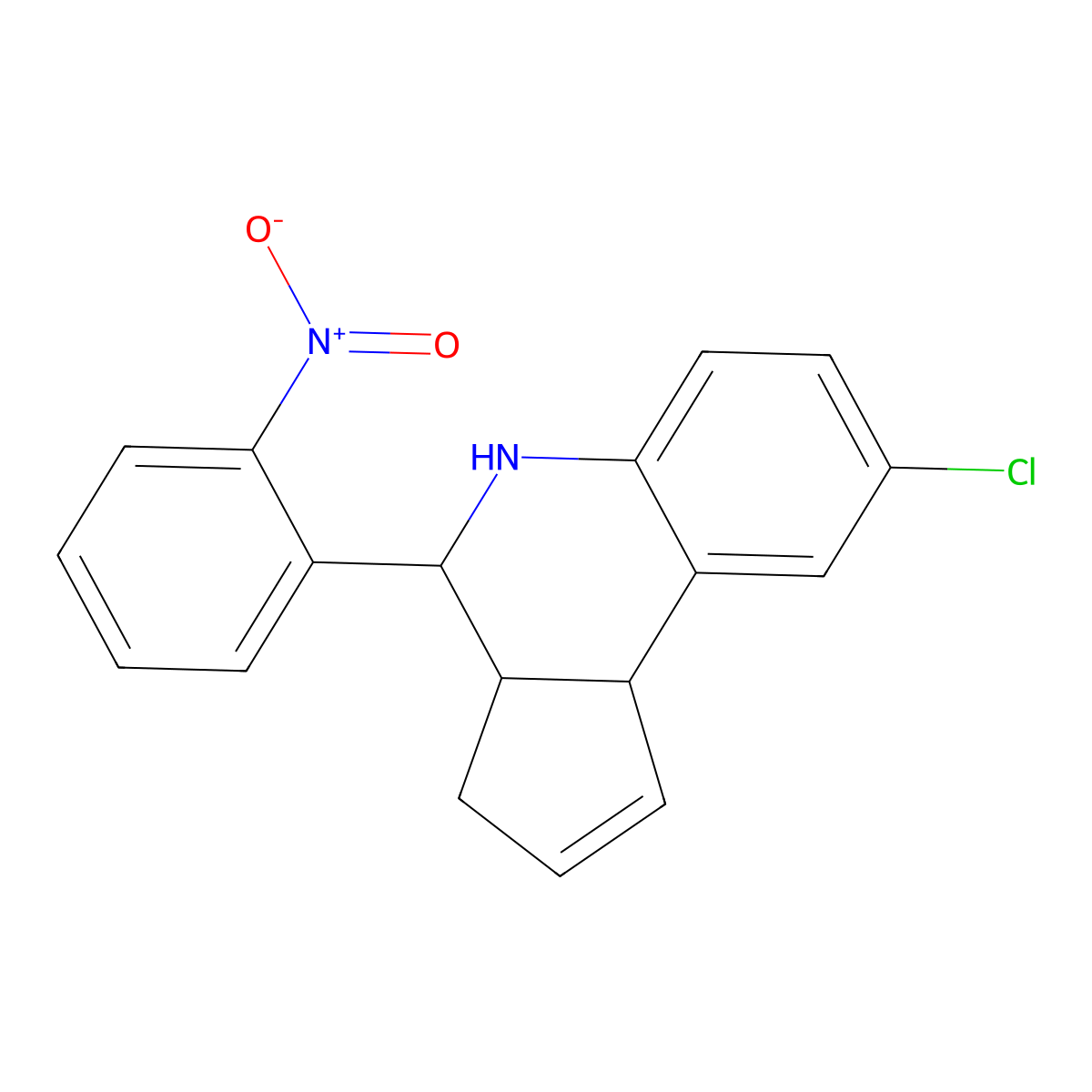 8-chloro-4-(2-nitrophenyl)-3a,4,5,9b-tetrahydro-3H-cyclopenta[c]quinoline molecular structure, CAS 485810-01-3