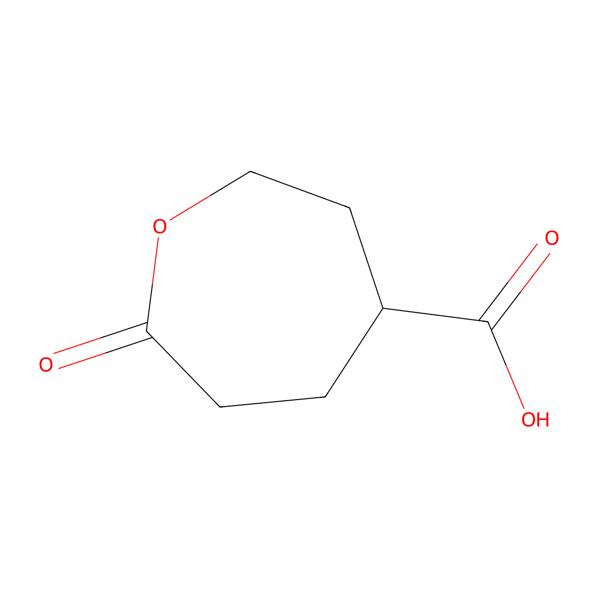 7-Oxooxepane-4-carboxylic acid molecular structure, CAS 485817-06-9