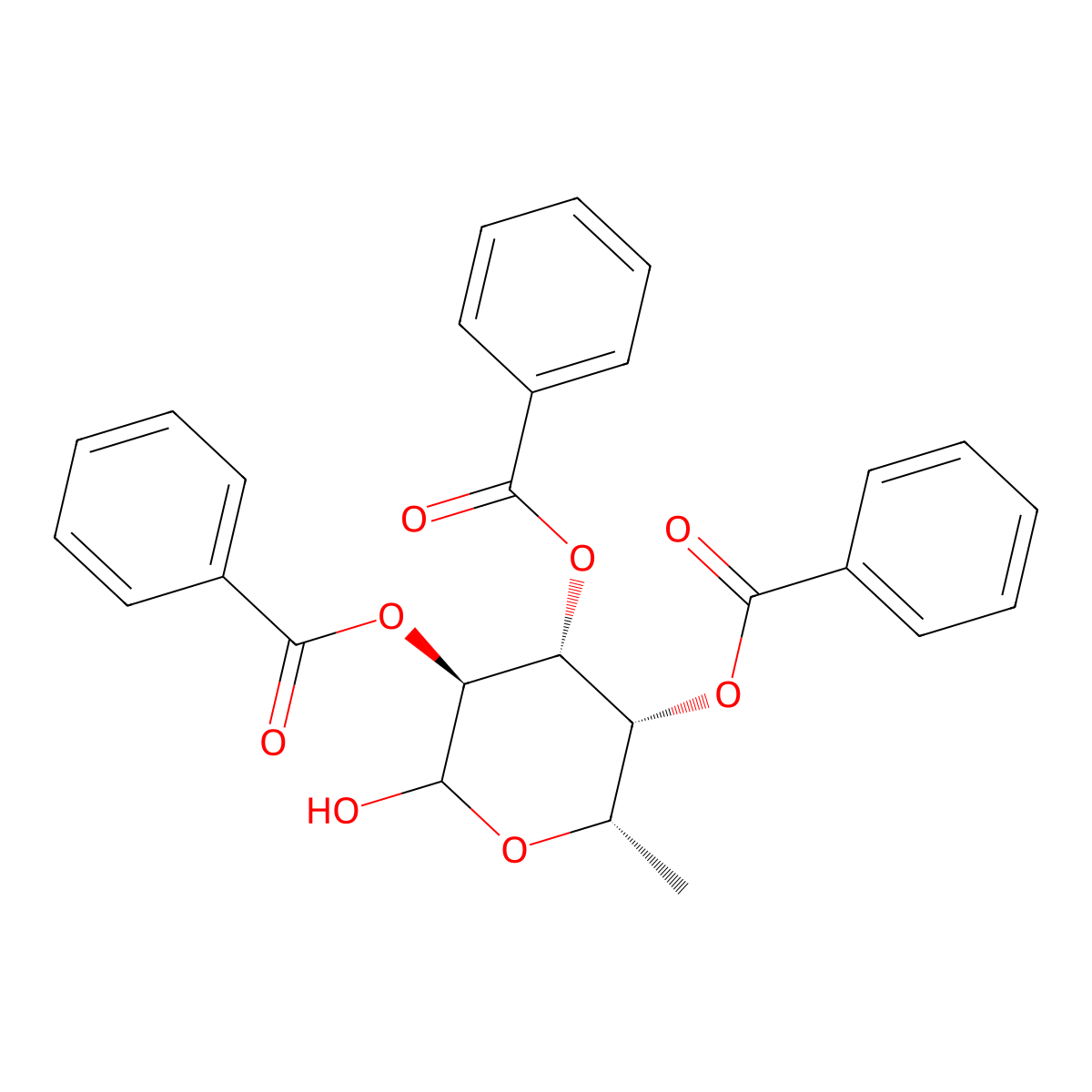2,3,4-Tri-O-benzoyl-L-fucopyranose molecular structure, CAS 485821-70-3