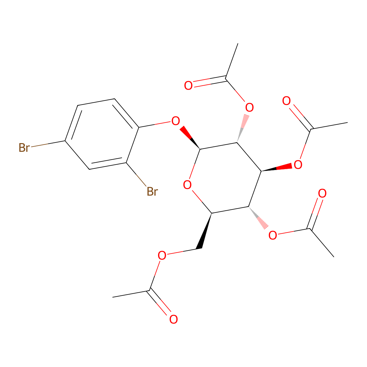 2,4-dibromophenyl 2,3,4,6-tetra-O-acetylhexopyranoside molecular structure, CAS 485826-72-0