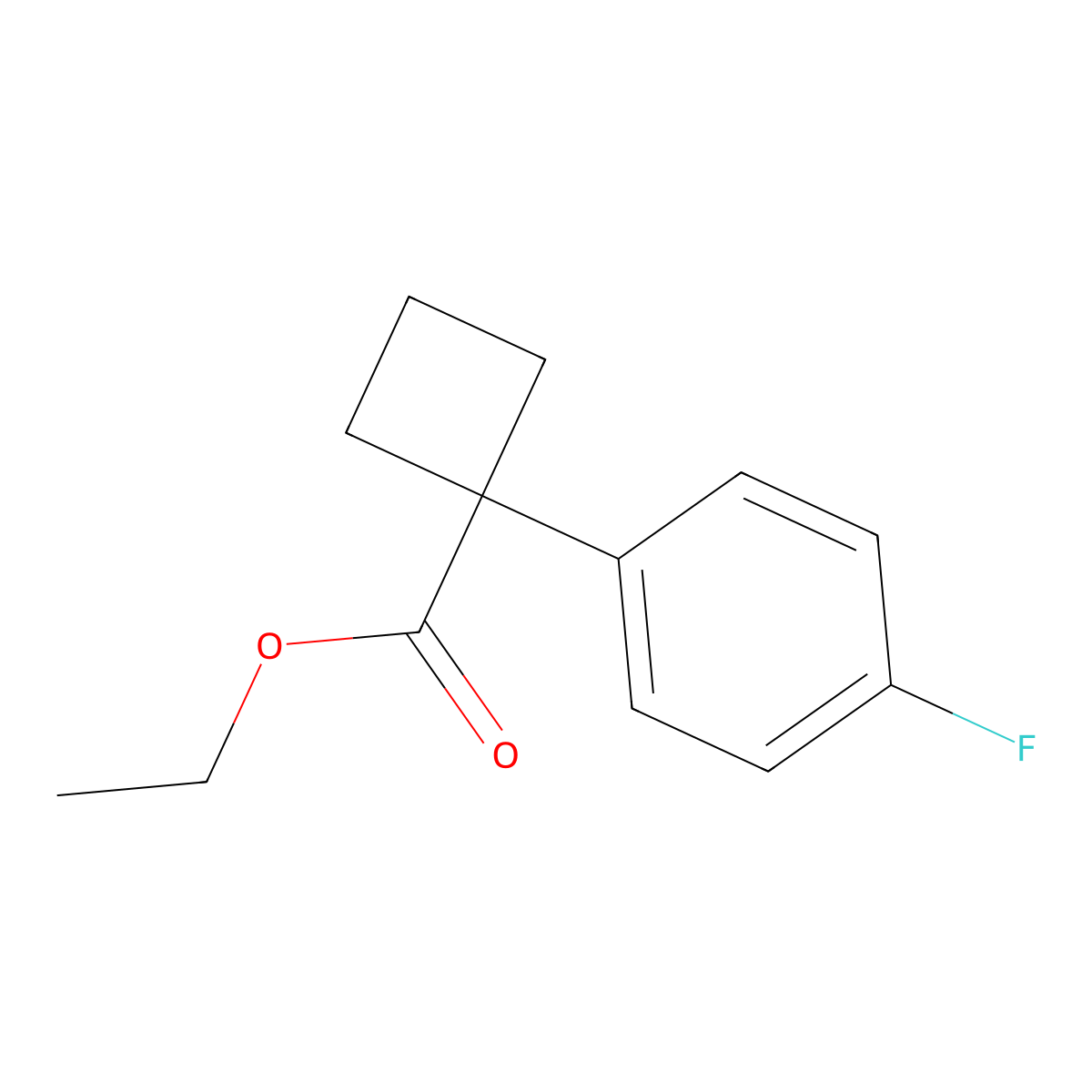 Ethyl 1-(4-fluorophenyl)cyclobutane-1-carboxylate molecular structure, CAS 485828-08-8