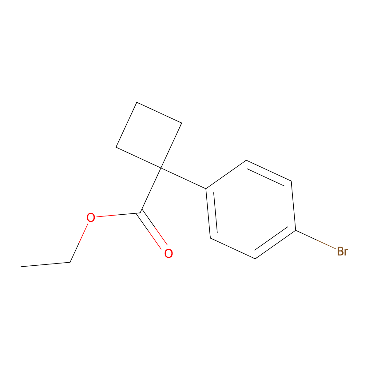 Ethyl 1-(4-bromophenyl)cyclobutanecarboxylate molecular structure, CAS 485828-16-8