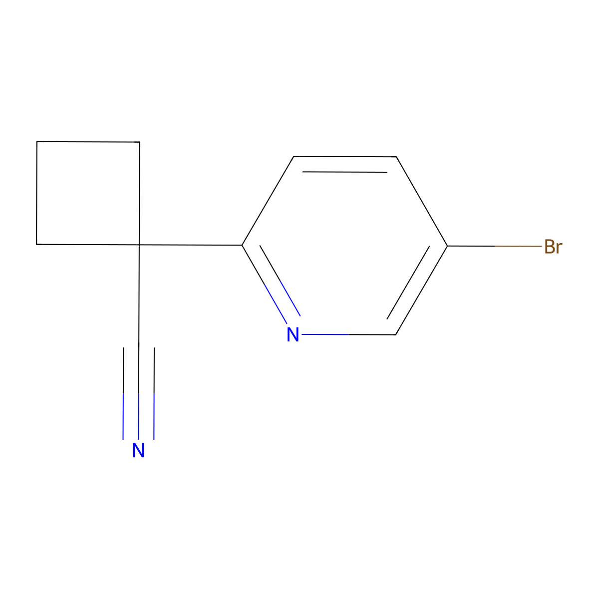1-(5-Bromopyridin-2-yl)cyclobutane-1-carbonitrile molecular structure, CAS 485828-81-7