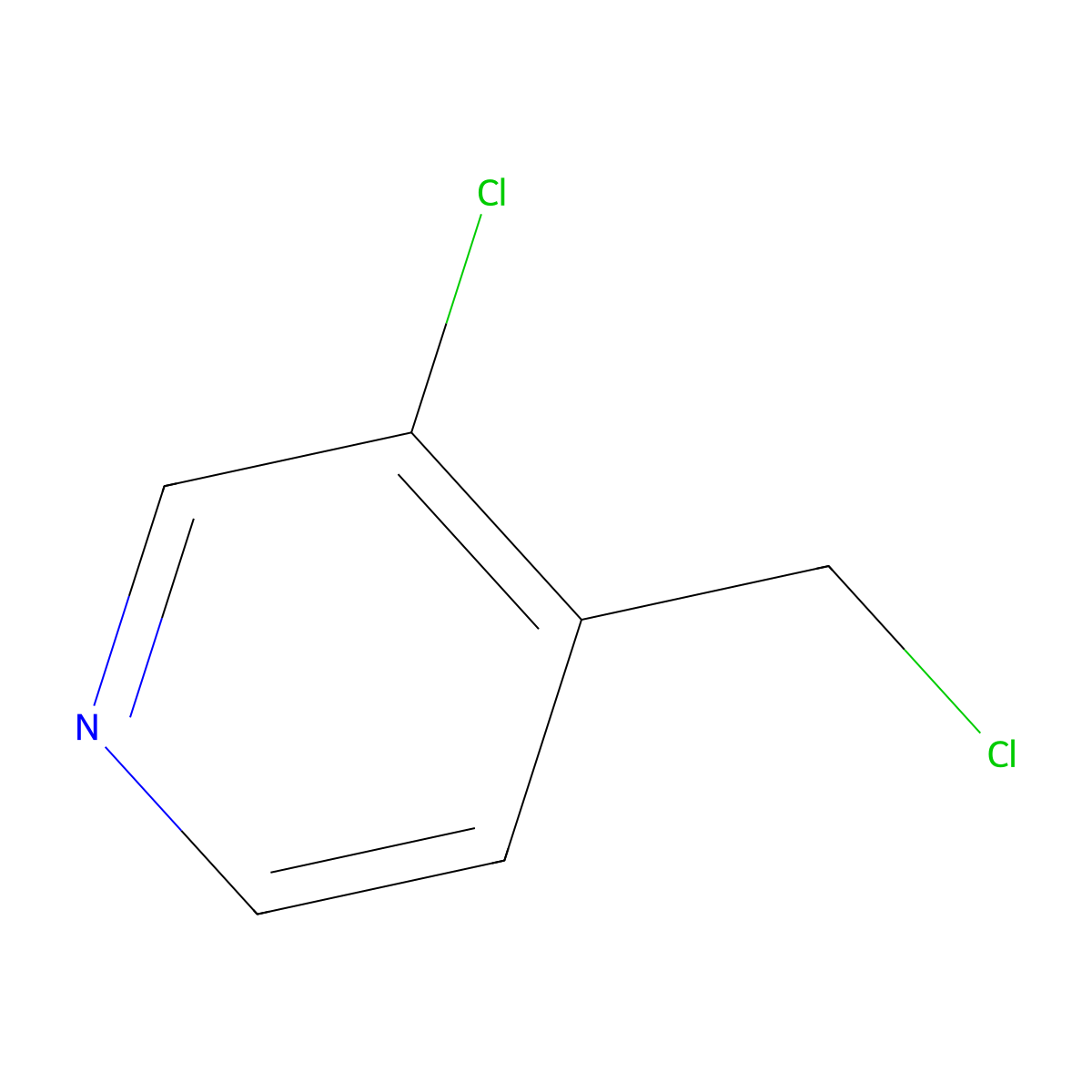 3-Chloro-4-(chloromethyl)pyridine molecular structure, CAS 485828-89-5
