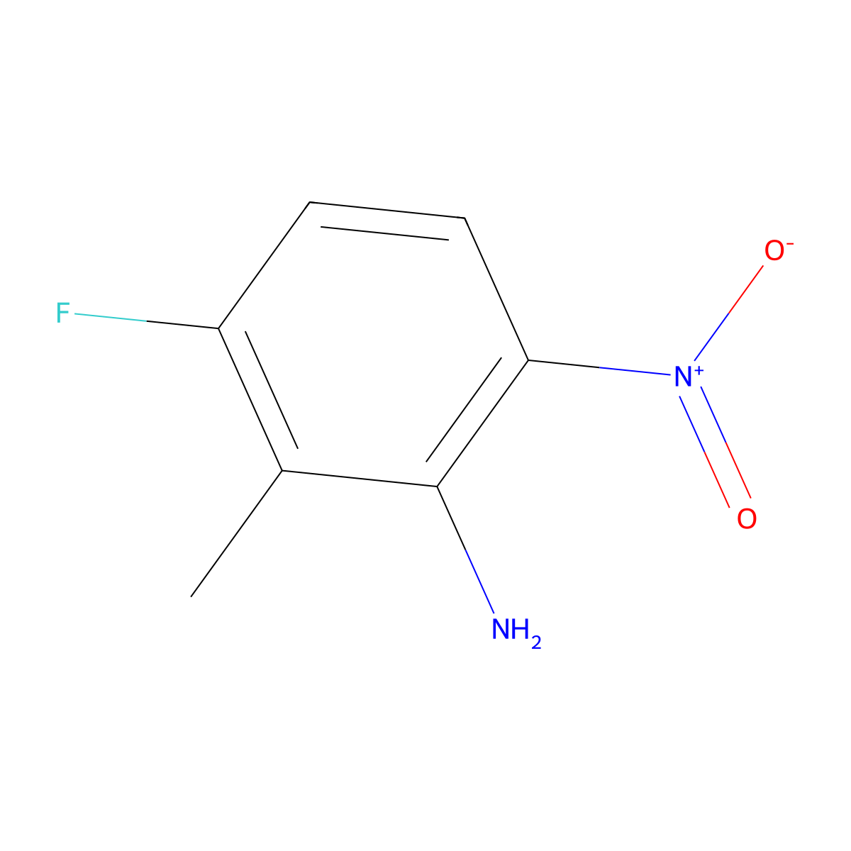 3-Fluoro-2-methyl-6-nitroaniline molecular structure, CAS 485832-96-0