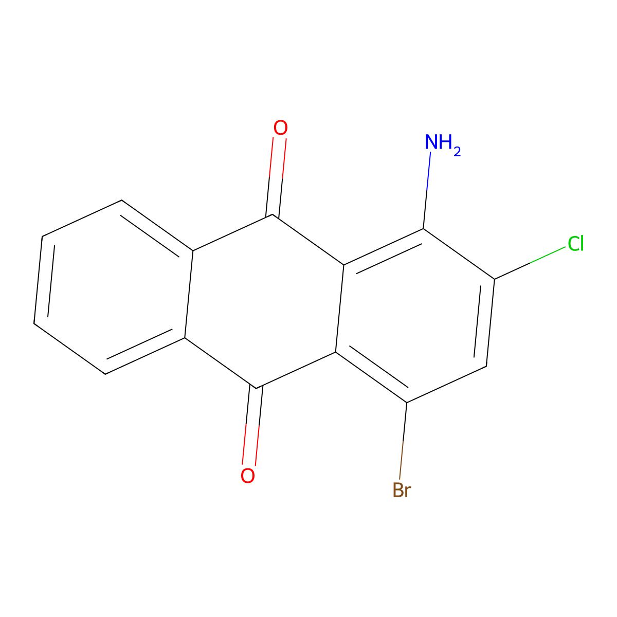 1-Amino-4-bromo-2-chloroanthracene-9,10-dione molecular structure, CAS 4859-54-5