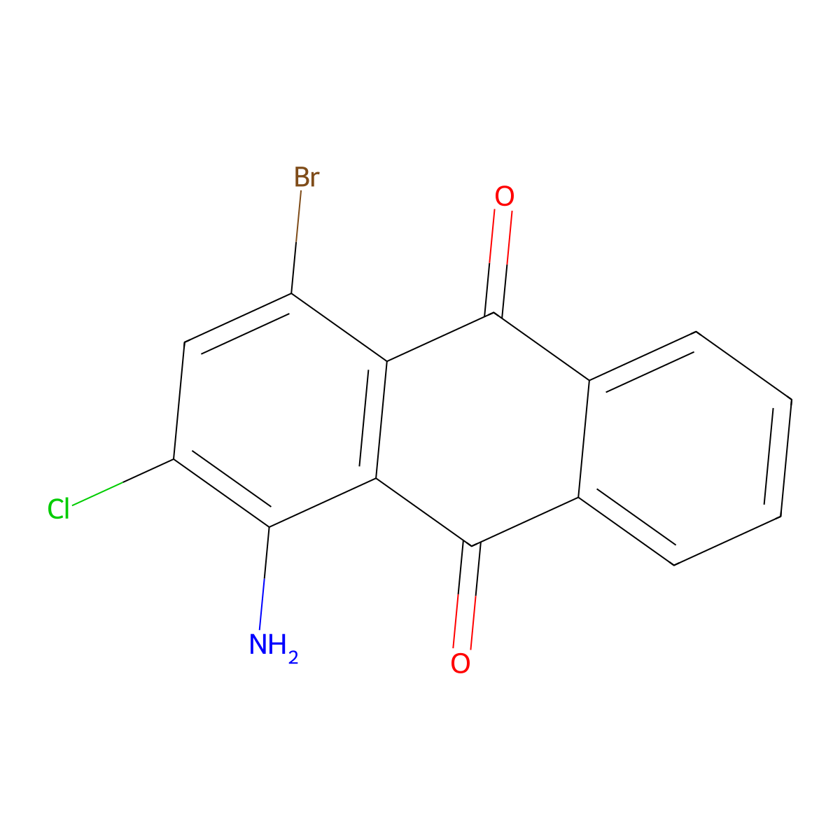 1-Amino-4-bromo-2-chloroanthracene-9,10-dione molecular structure, CAS 4859-54-5
