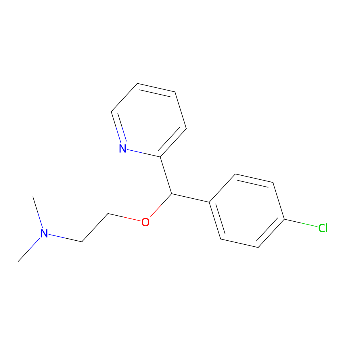 Carbinoxamine molecular structure, CAS 486-16-8