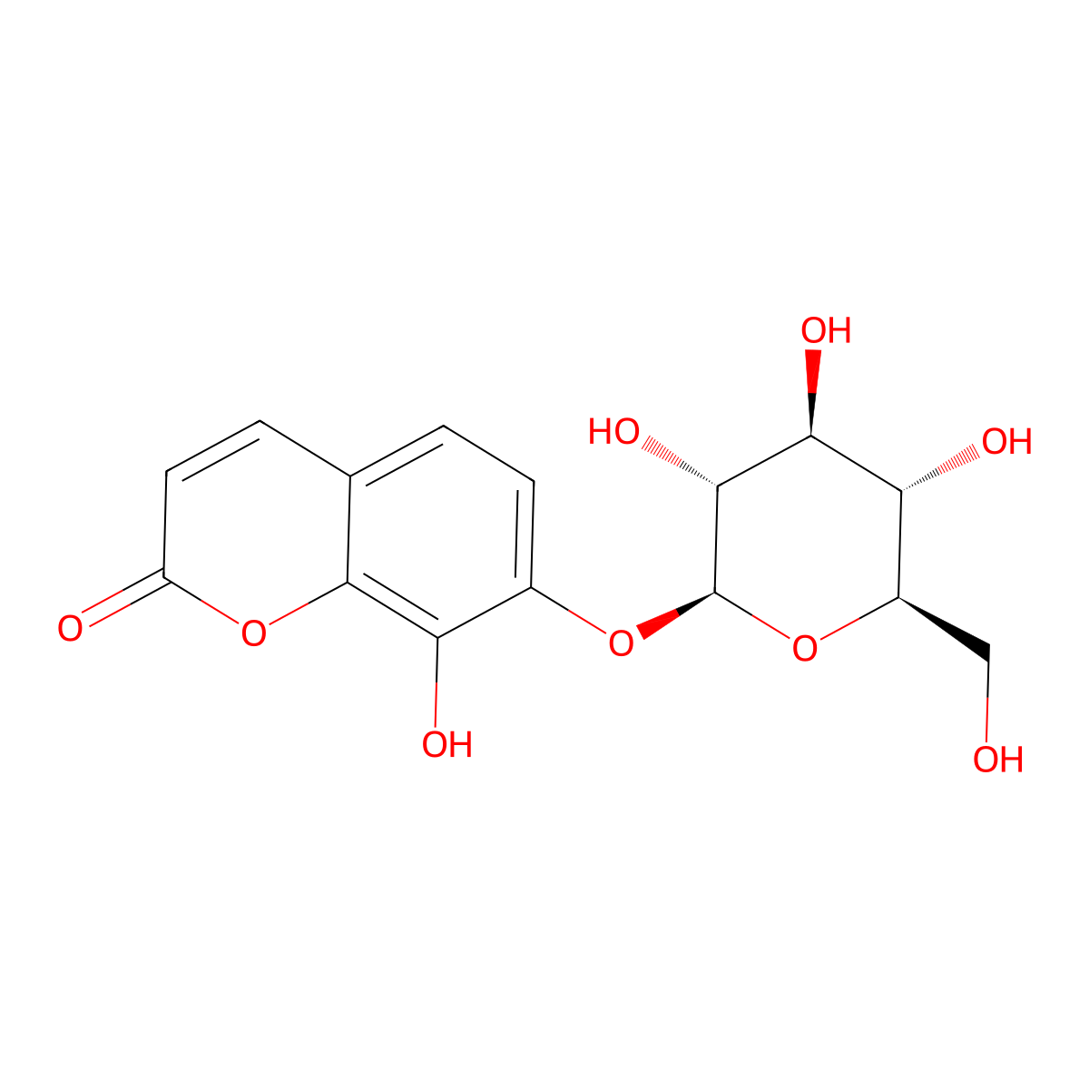 Daphnin molecular structure, CAS 486-55-5