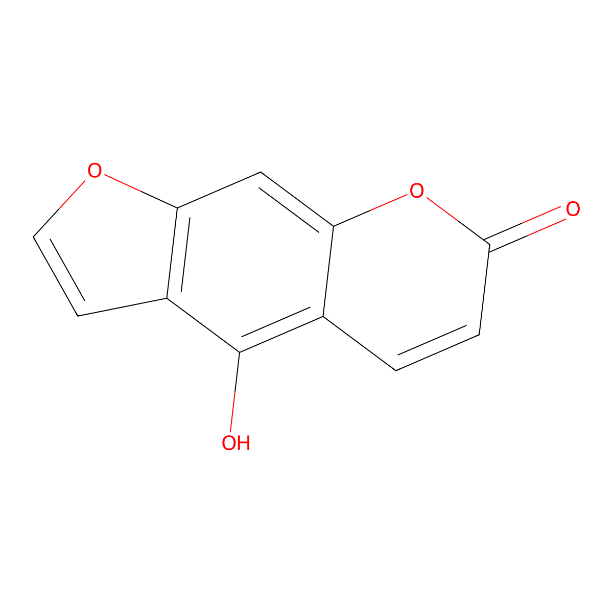 Bergaptol molecular structure, CAS 486-60-2