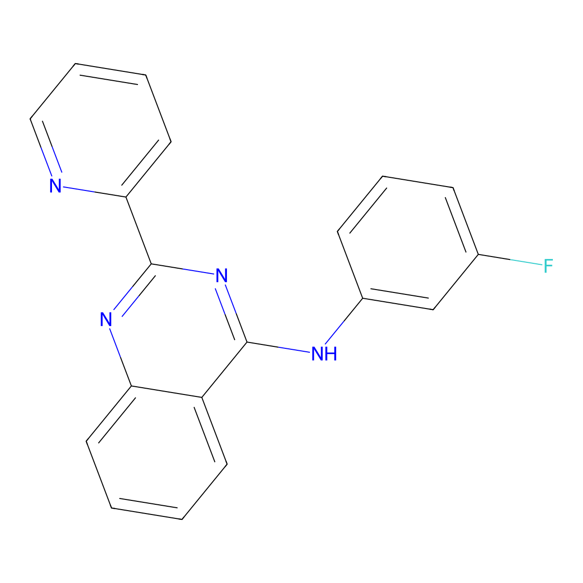 N-(3-fluorophenyl)-2-(pyridin-2-yl)quinazolin-4-amine molecular structure, CAS 4862-77-5