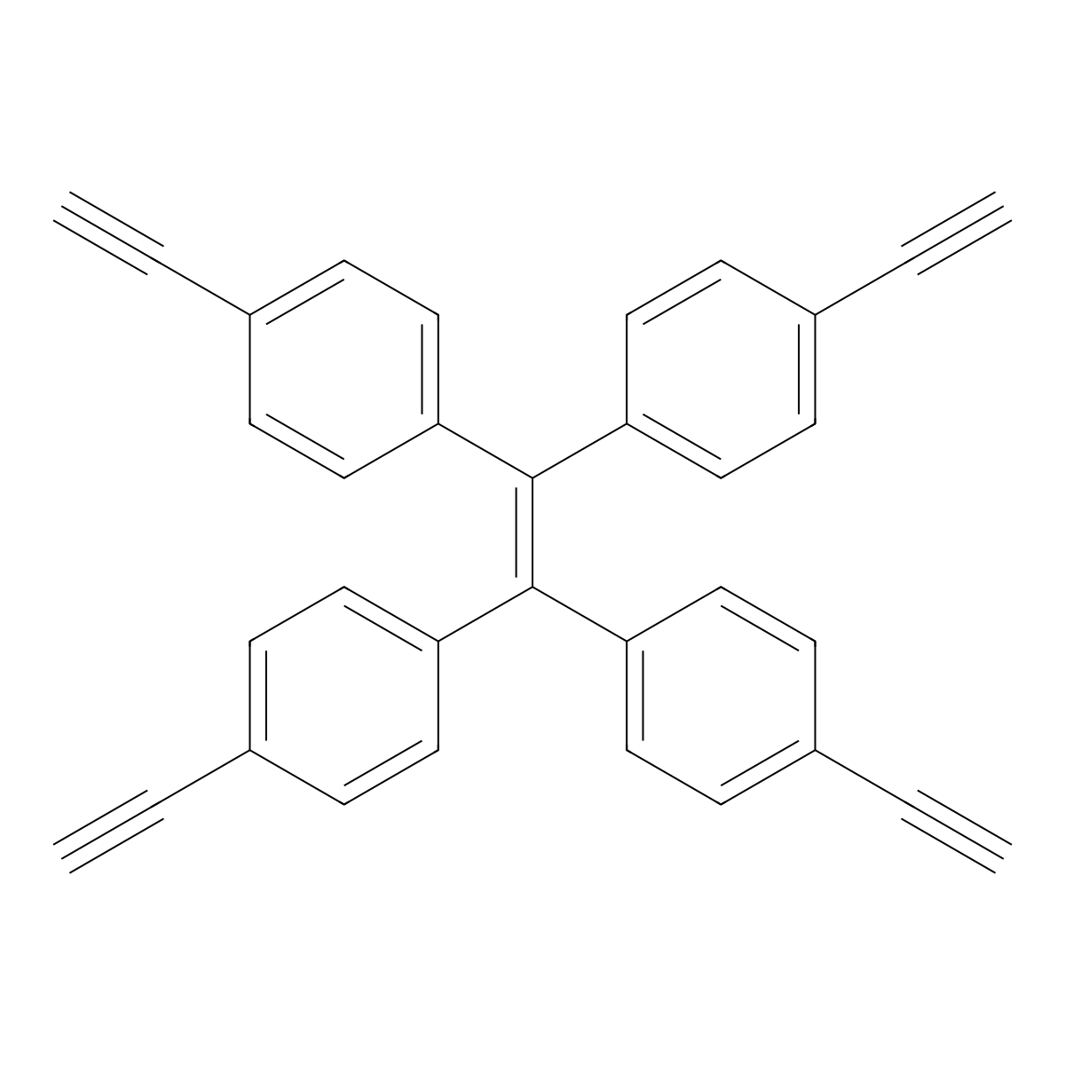 1,1,2,2-Tetrakis(4-ethynylphenyl)ethene molecular structure, CAS 4863-90-5