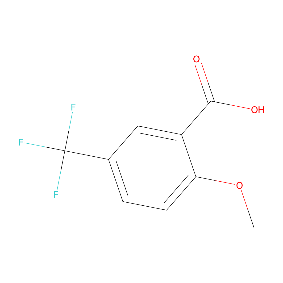 2-Methoxy-5-(trifluoromethyl)benzoic acid molecular structure, CAS 4864-01-1
