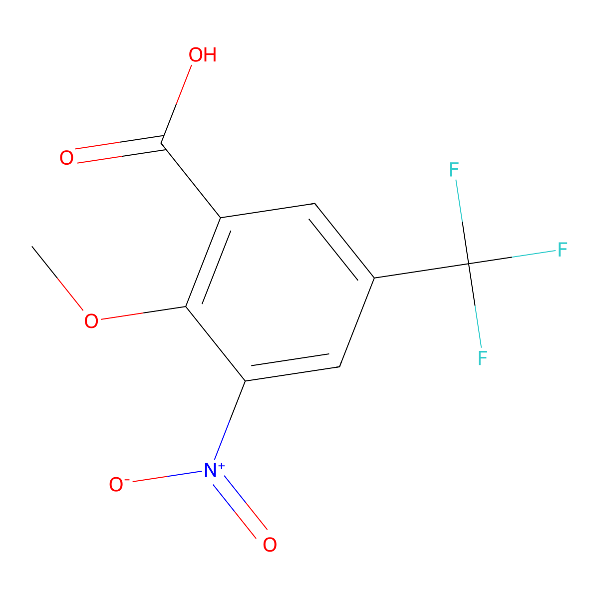 2-Methoxy-3-nitro-5-(trifluoromethyl)benzoic acid molecular structure, CAS 4864-02-2