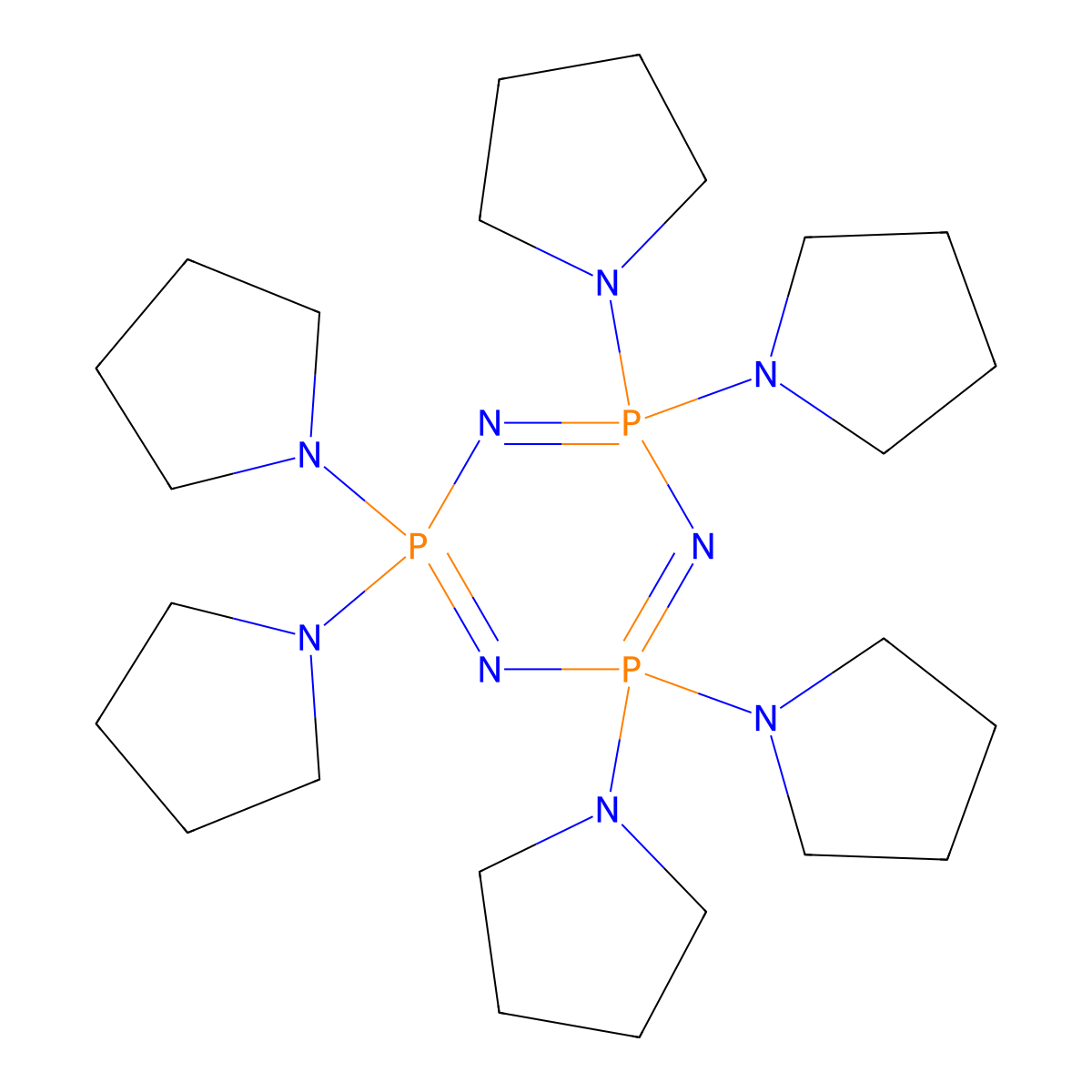Hexapyrrolidinocyclotriphosphazene molecular structure, CAS 4864-72-6