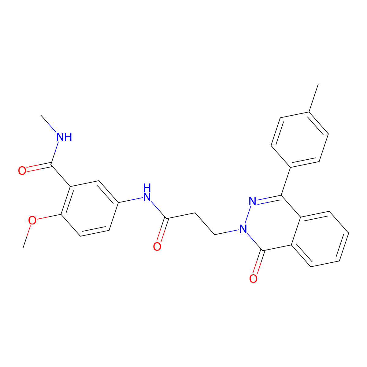 2-methoxy-N-methyl-5-({3-[4-(4-methylphenyl)-1-oxophthalazin-2(1H)-yl]propanoyl}amino)benzamide molecular structure, CAS 4864-93-1