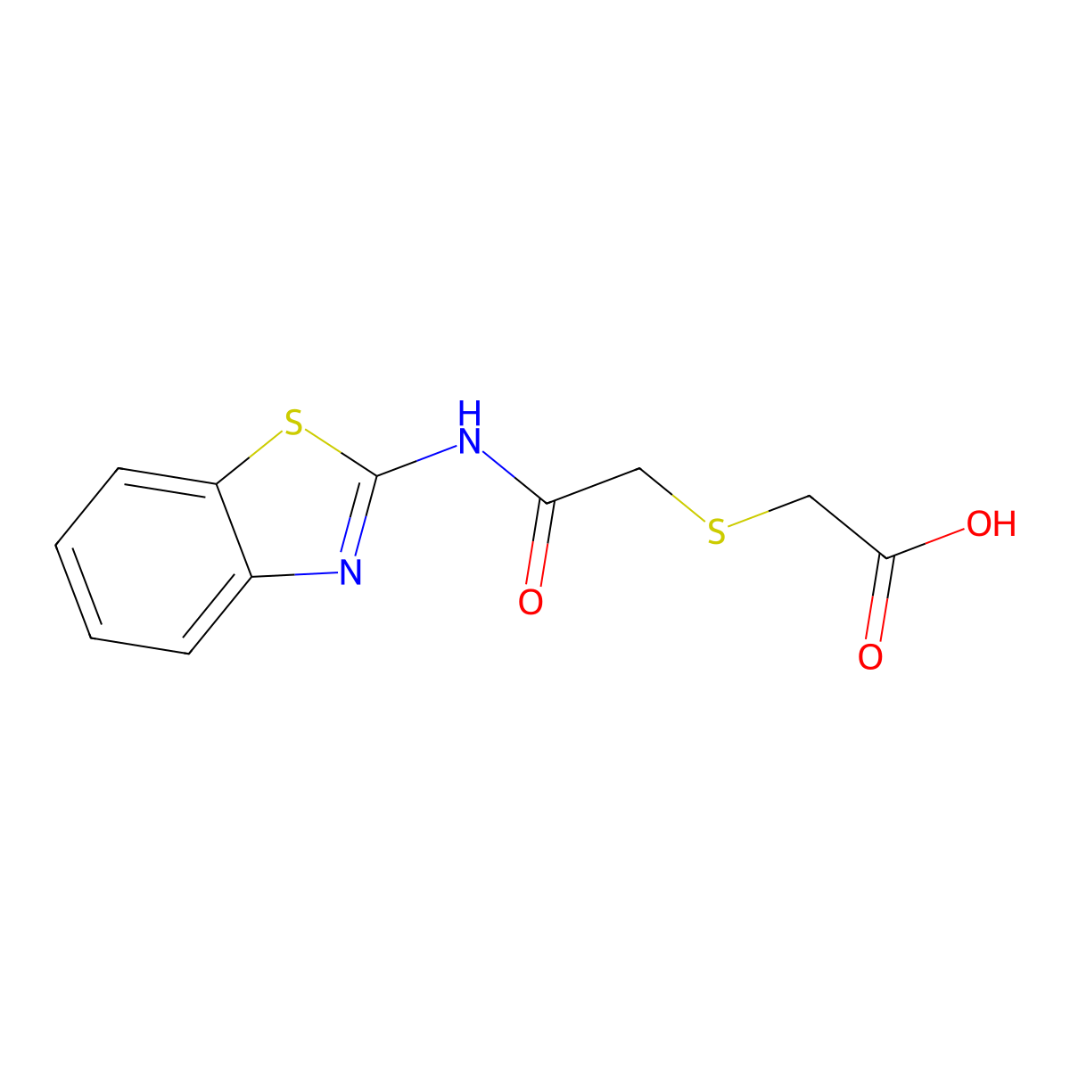 2-((2-(Benzo[d]thiazol-2-ylamino)-2-oxoethyl)thio)acetic acid molecular structure, CAS 486400-30-0