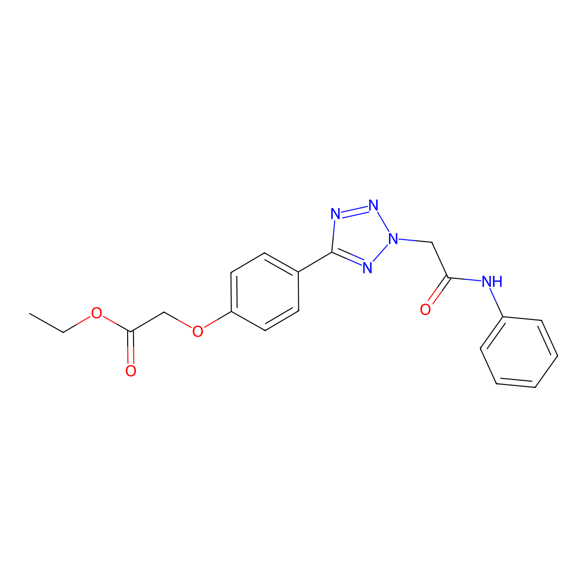 ethyl (4-{2-[2-oxo-2-(phenylamino)ethyl]-2H-tetrazol-5-yl}phenoxy)acetate molecular structure, CAS 486402-69-1