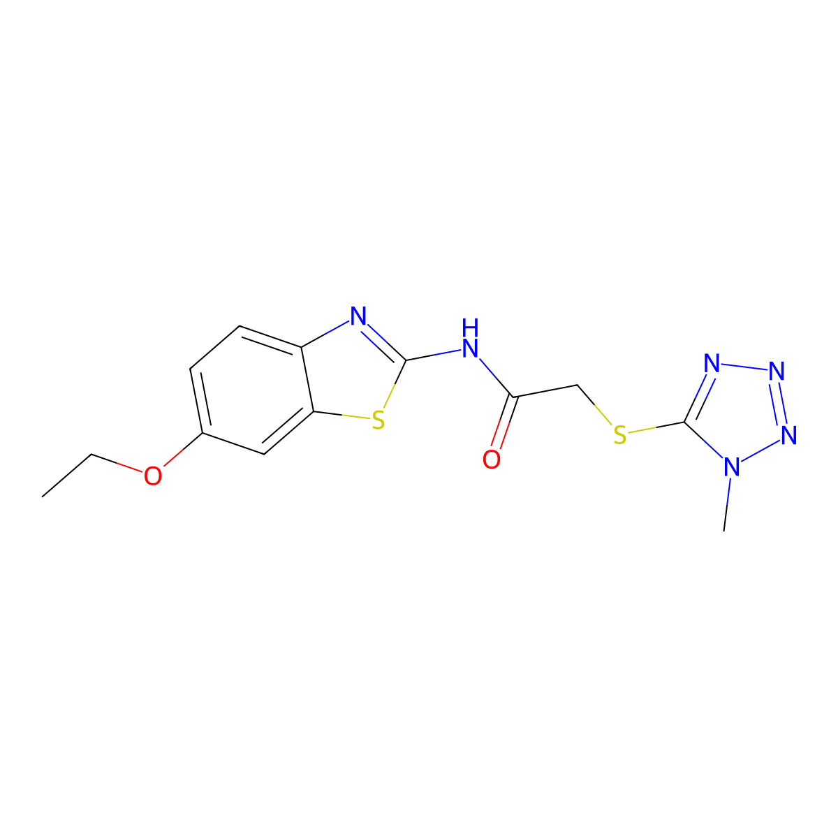 N-(6-ethoxy-1,3-benzothiazol-2-yl)-2-[(1-methyl-1H-tetrazol-5-yl)sulfanyl]acetamide molecular structure, CAS 486408-46-2