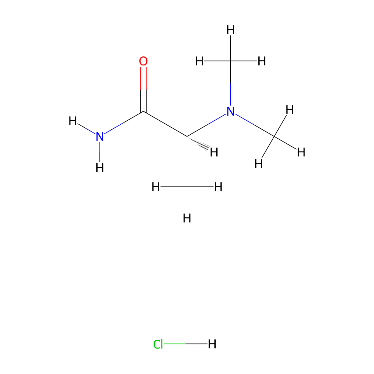 (2S)-2-(dimethylamino)propanamide hydrochloride molecular structure, CAS 486414-38-4