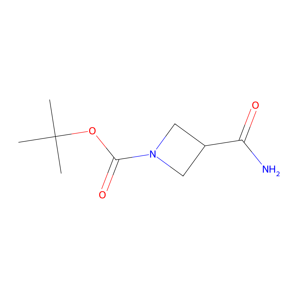 tert-Butyl 3-carbamoylazetidine-1-carboxylate molecular structure, CAS 486415-29-6