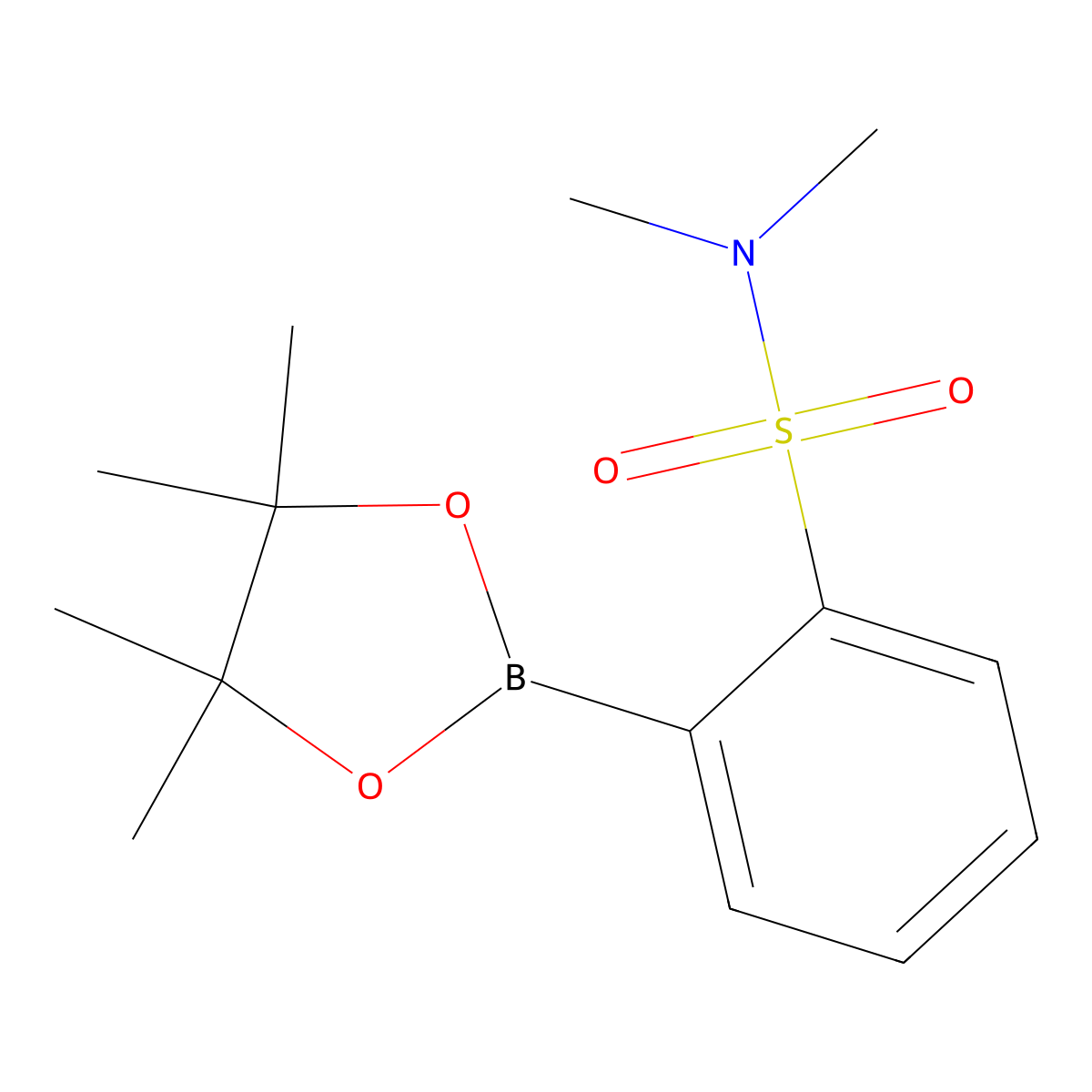 N,N-Dimethyl-2-(4,4,5,5-tetramethyl-1,3,2-dioxaborolan-2-YL)benzenesulfonamide molecular structure, CAS 486422-06-4