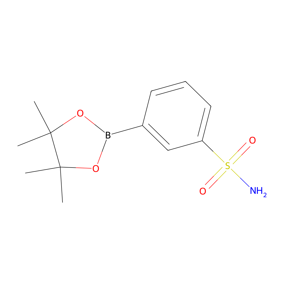 3-(Tetramethyl-1,3,2-dioxaborolan-2-yl)benzene-1-sulfonamide molecular structure, CAS 486422-08-6