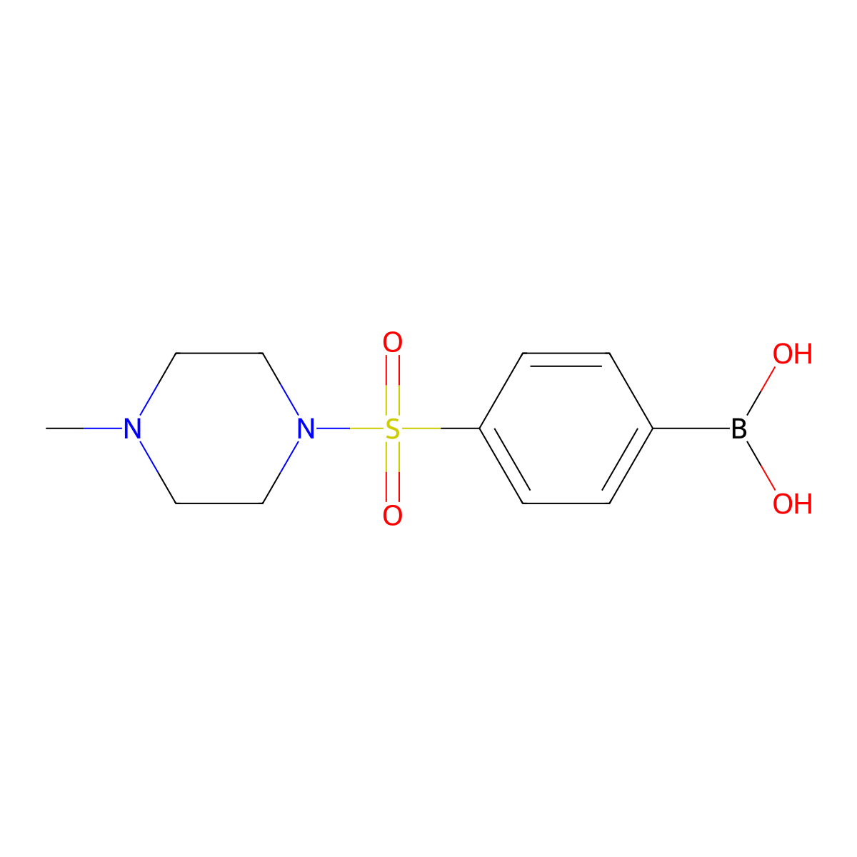 (4-((4-Methylpiperazin-1-yl)sulfonyl)phenyl)boronic acid molecular structure, CAS 486422-11-1