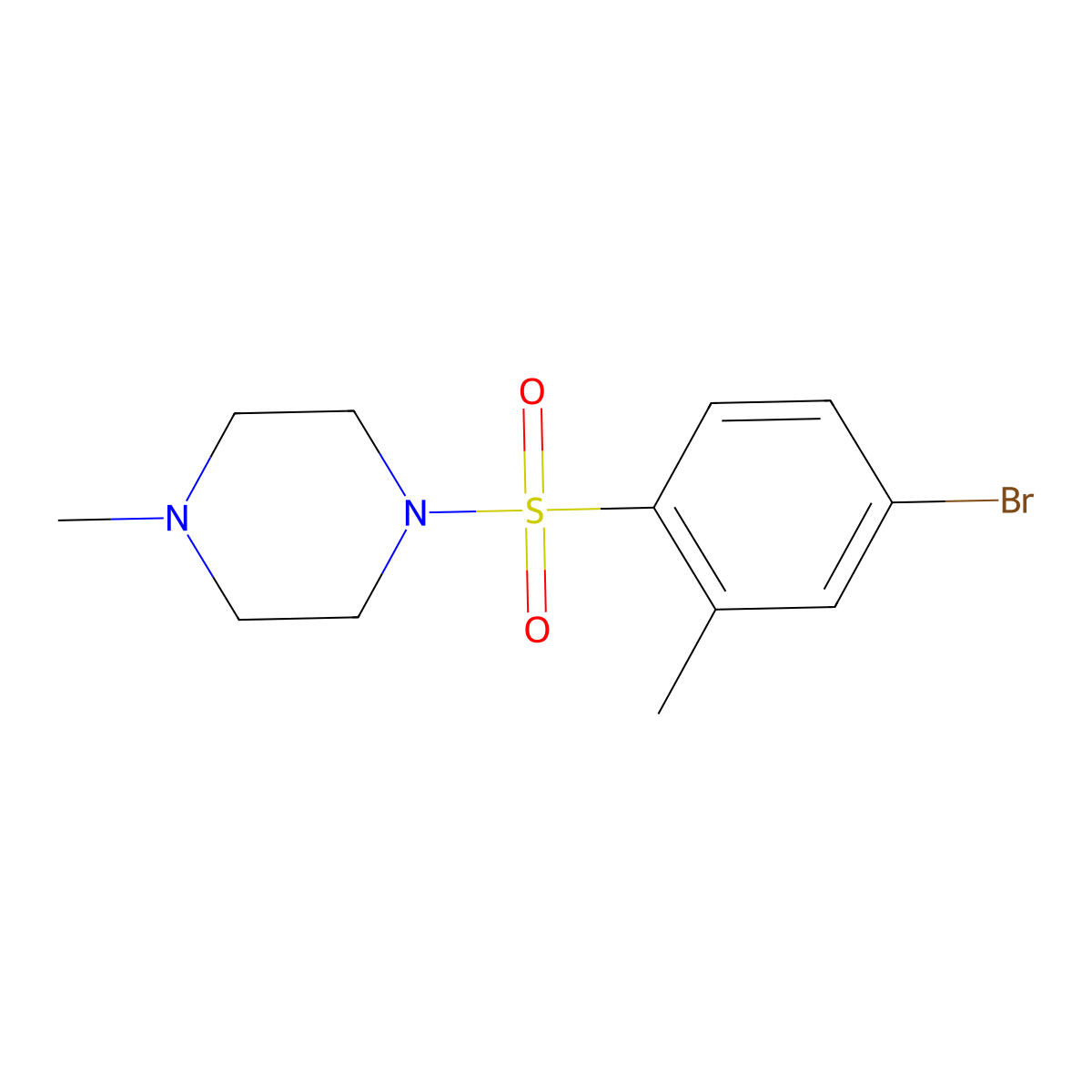 1-[(4-Bromo-2-methylphenyl)sulfonyl]-4-methylpiperazine molecular structure, CAS 486422-17-7