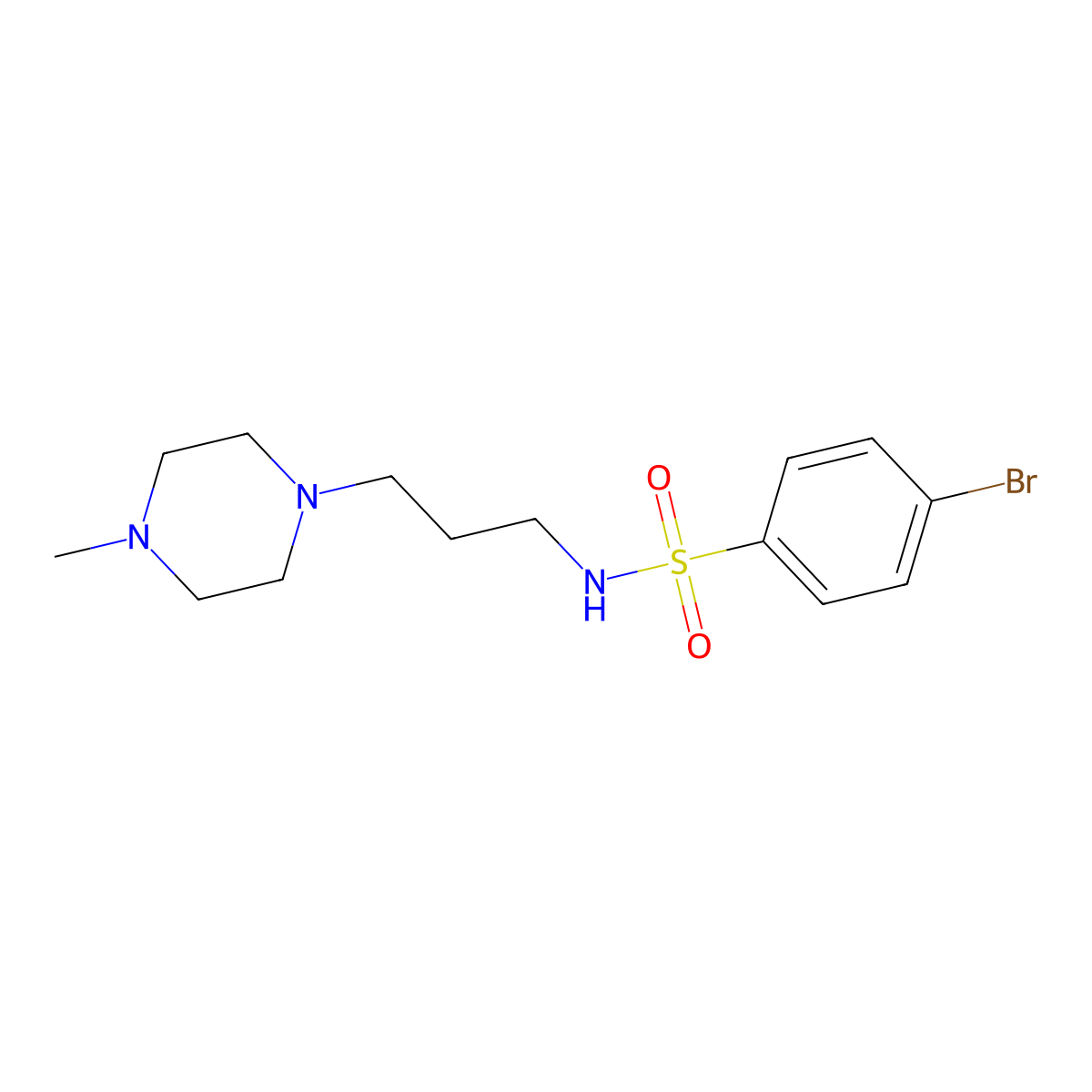 4-bromo-N-(3-(4-methylpiperazin-1-yl)propyl)benzenesulfonamide molecular structure, CAS 486422-30-4