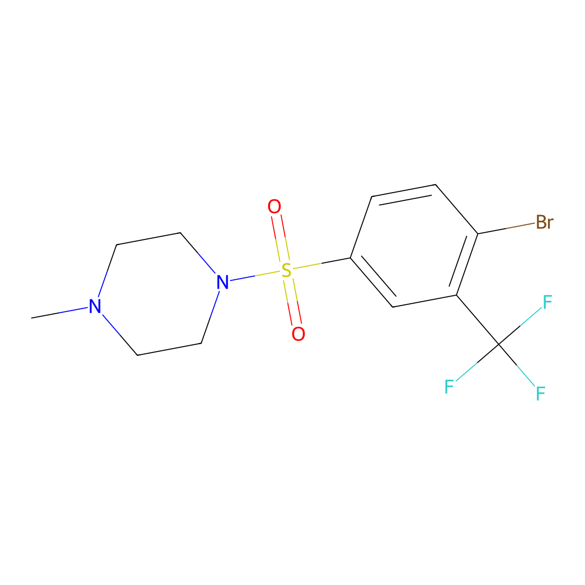 1-{[4-Bromo-3-(trifluoromethyl)phenyl]sulfonyl}-4-methylpiperazine molecular structure, CAS 486422-42-8