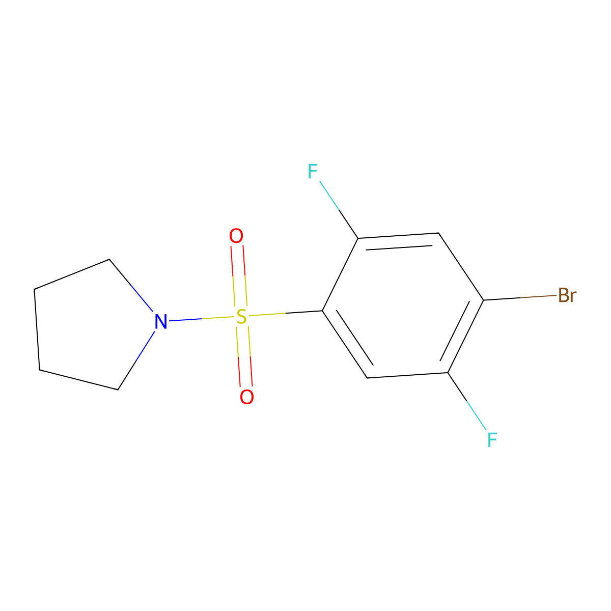 1-(4-Bromo-2,5-difluorophenylsulfonyl)pyrrolidine molecular structure, CAS 486422-45-1