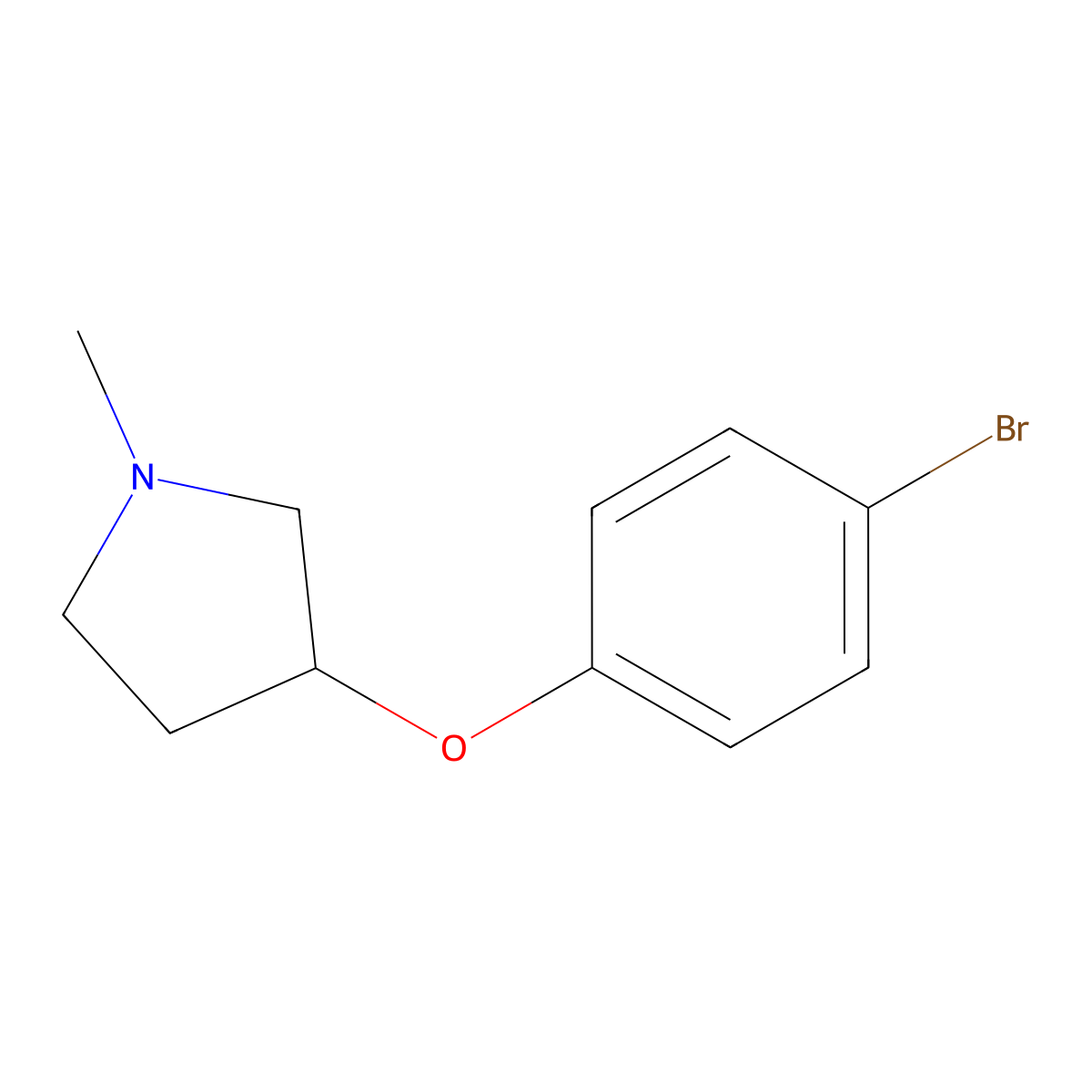 3-(4-Bromophenoxy)-1-methylpyrrolidine molecular structure, CAS 486422-46-2
