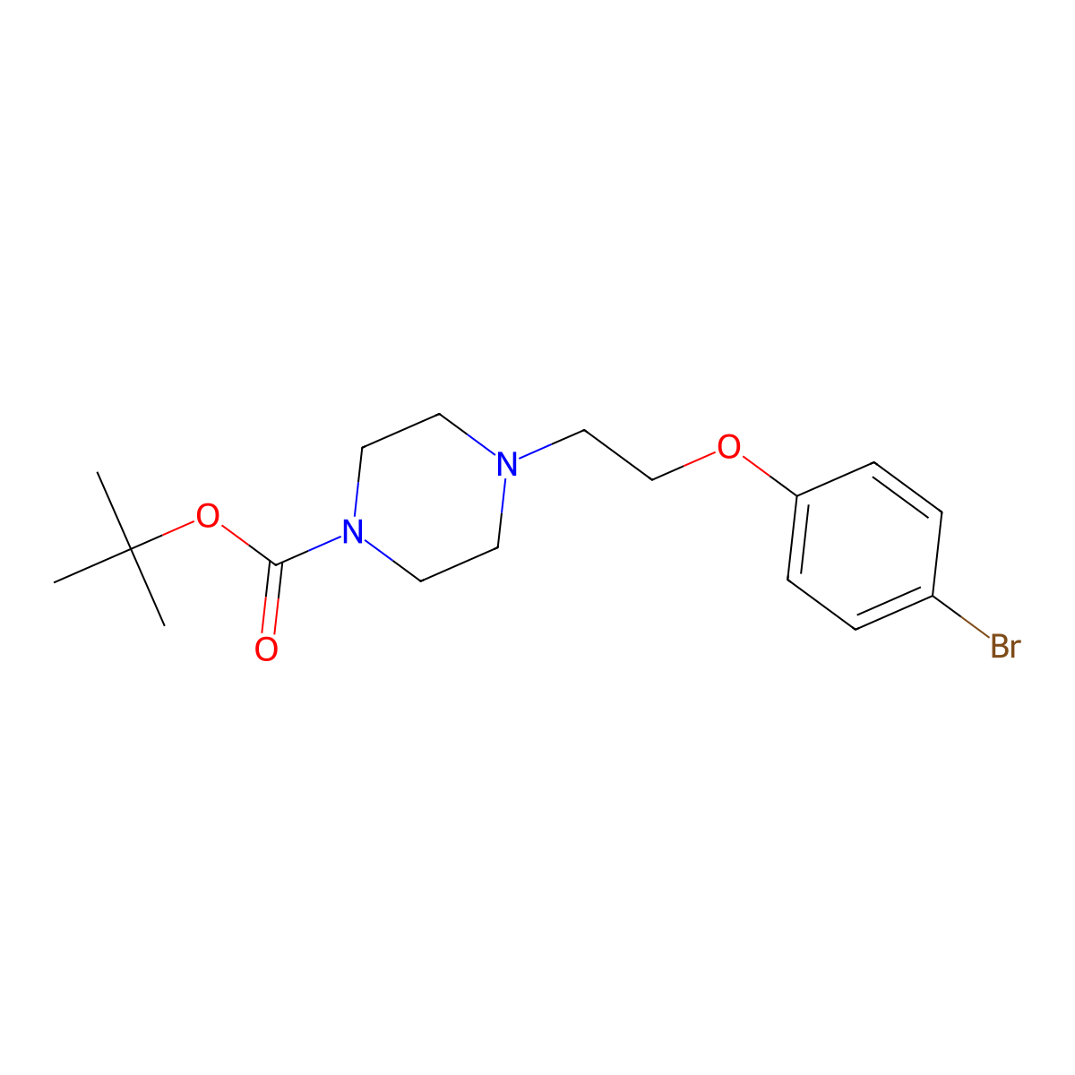 tert-Butyl 4-(2-(4-bromophenoxy)ethyl)piperazine-1-carboxylate molecular structure, CAS 486422-47-3