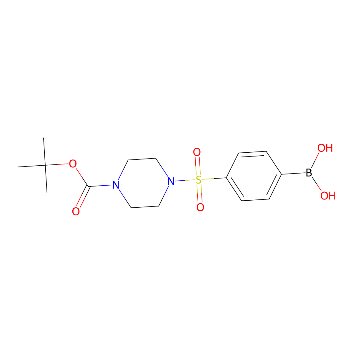 4-(4-(Tert-butoxycarbonyl)piperazin-1-ylsulfonyl)phenylboronic acid molecular structure, CAS 486422-54-2
