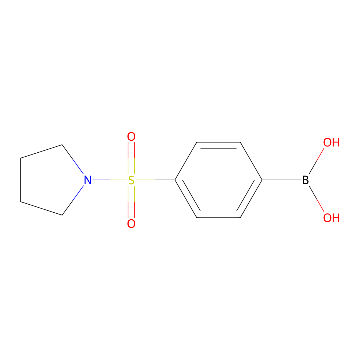 (4-(Pyrrolidin-1-ylsulfonyl)phenyl)boronic acid molecular structure, CAS 486422-57-5