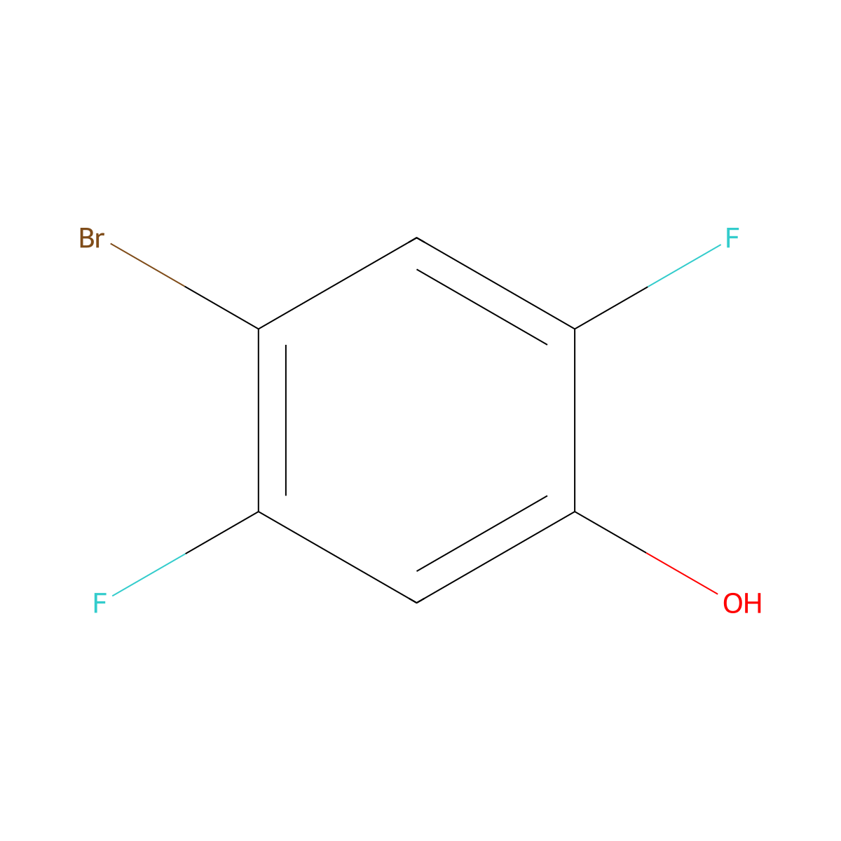 4-Bromo-2,5-difluorophenol molecular structure, CAS 486424-36-6