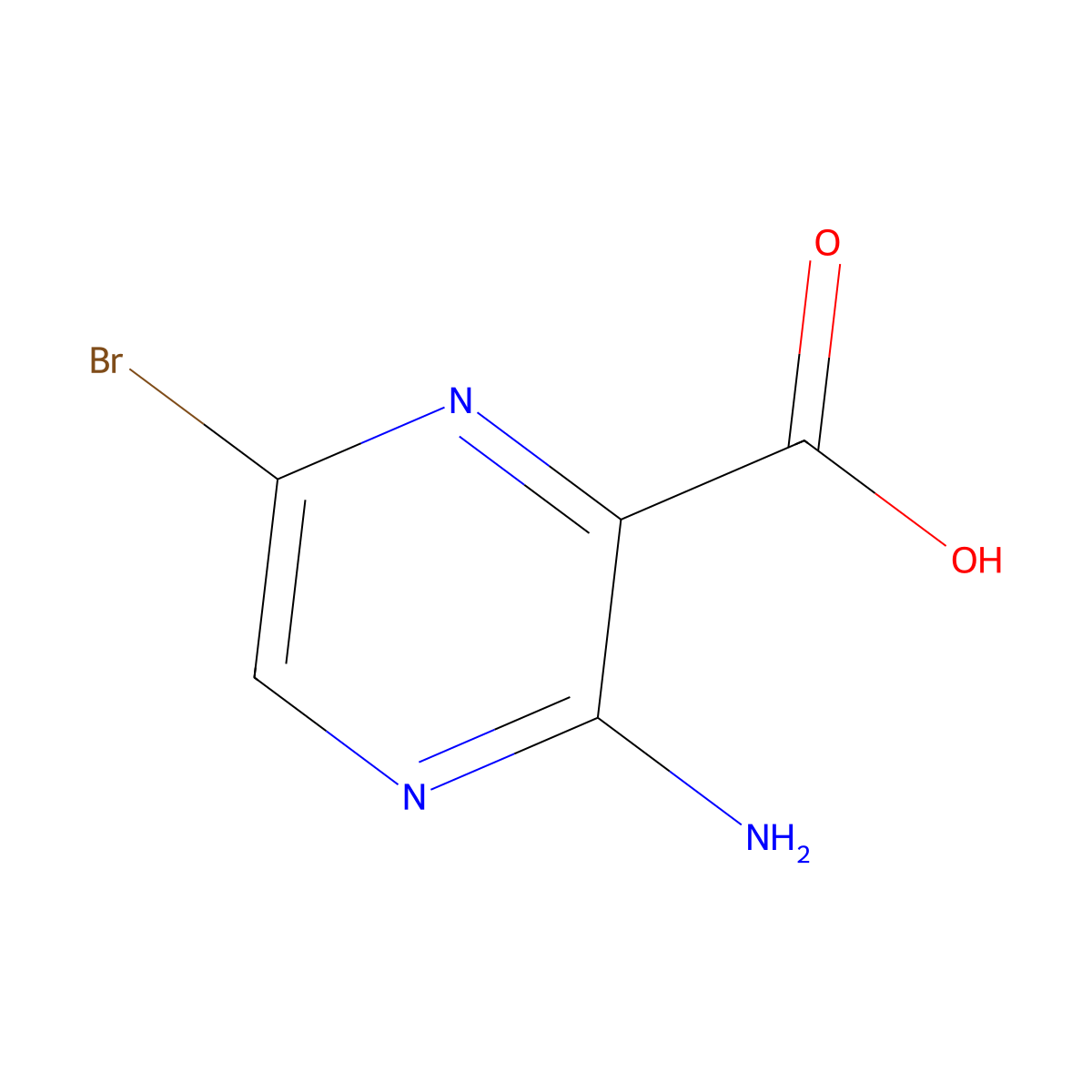3-Amino-6-bromopyrazine-2-carboxylic acid molecular structure, CAS 486424-37-7