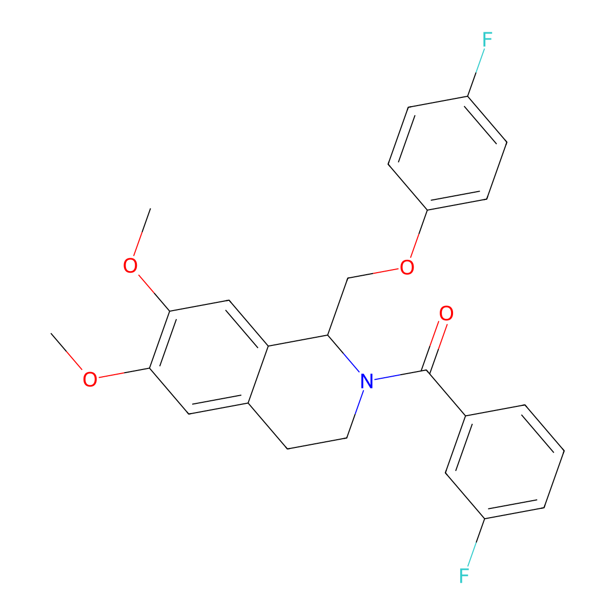 2-(3-Fluorobenzoyl)-1-[(4-fluorophenoxy)methyl]-6,7-dimethoxy-1,2,3,4-tetrahydroisoquinoline molecular structure, CAS 486426-32-8