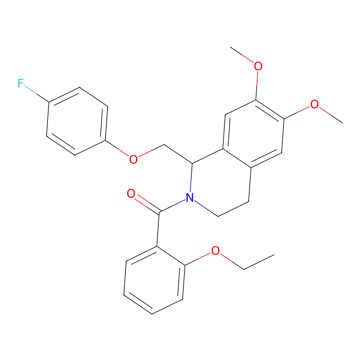(2-ethoxyphenyl)(1-((4-fluorophenoxy)methyl)-6,7-dimethoxy-3,4-dihydroisoquinolin-2(1H)-yl)methanone molecular structure, CAS 486426-35-1