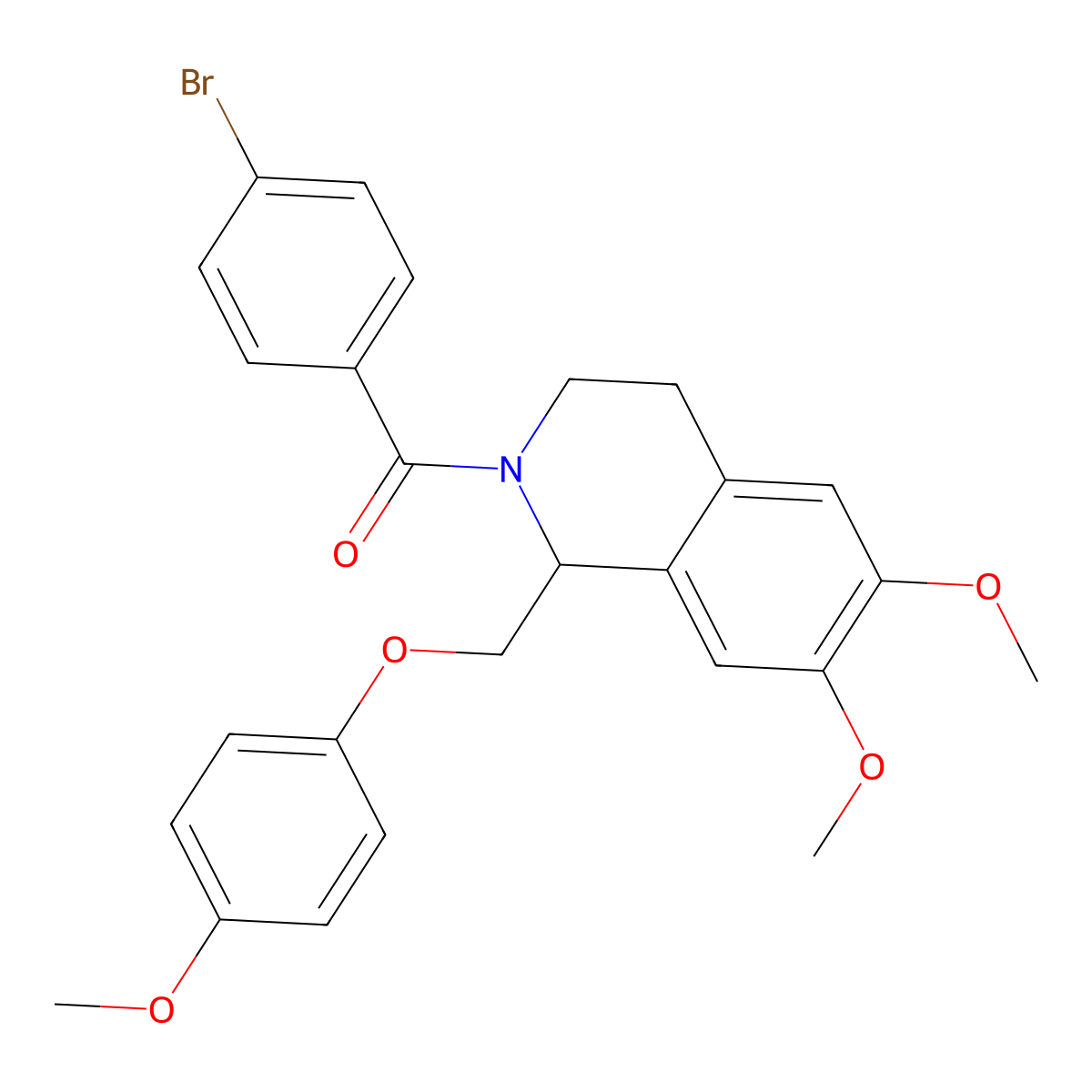 2-(4-Bromobenzoyl)-6,7-dimethoxy-1-[(4-methoxyphenoxy)methyl]-1,2,3,4-tetrahydroisoquinoline molecular structure, CAS 486427-19-4