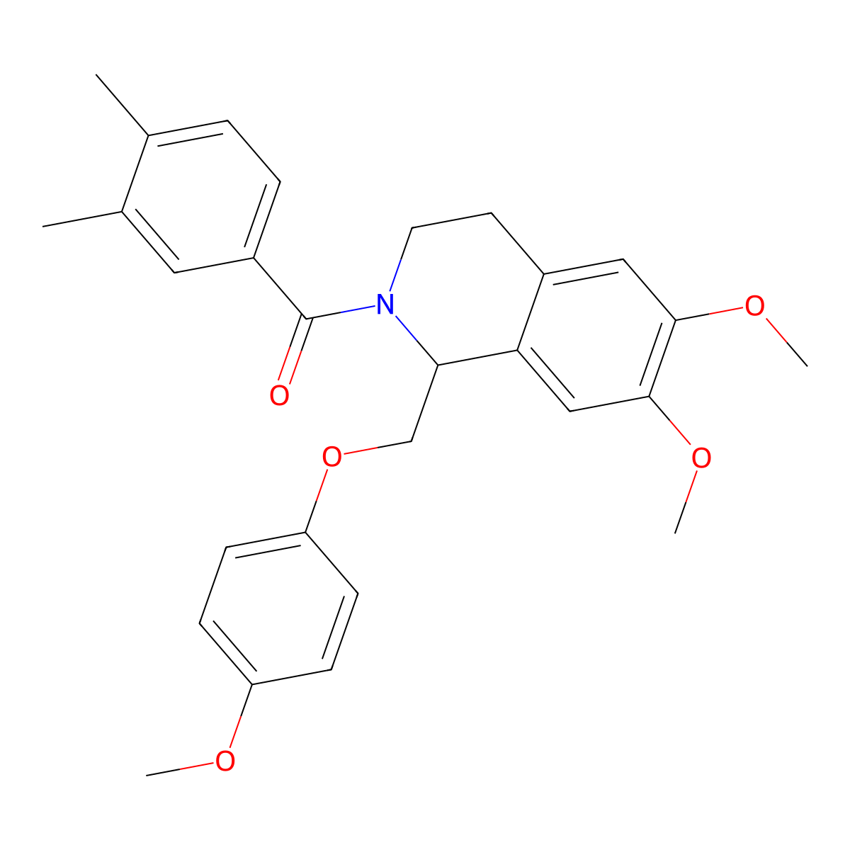 (6,7-dimethoxy-1-((4-methoxyphenoxy)methyl)-3,4-dihydroisoquinolin-2(1H)-yl)(3,4-dimethylphenyl)methanone molecular structure, CAS 486427-28-5