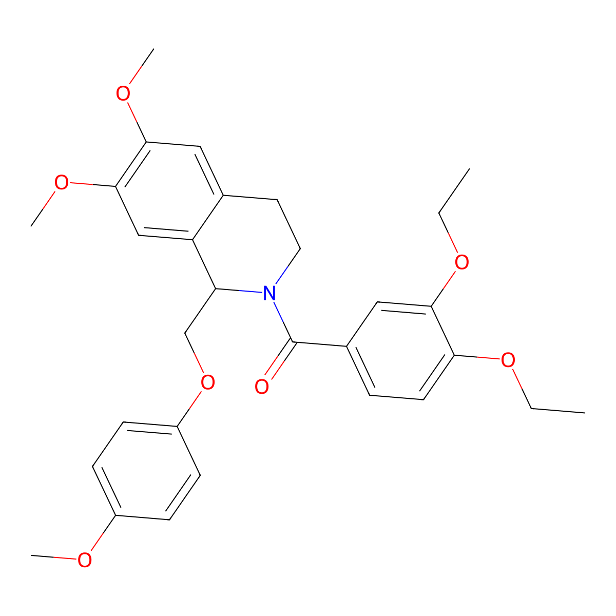 (3,4-diethoxyphenyl)(6,7-dimethoxy-1-((4-methoxyphenoxy)methyl)-3,4-dihydroisoquinolin-2(1H)-yl)methanone molecular structure, CAS 486427-38-7