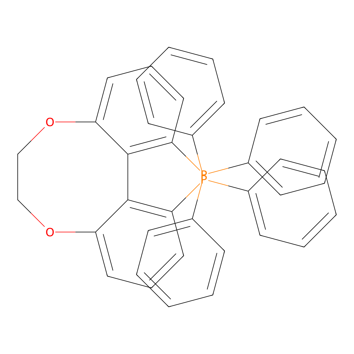 (12aS)-1,12-Bis(diphenylphosphino)-6,7-dihydrodibenzo[e,g][1,4]dioxocine molecular structure, CAS 486429-93-0