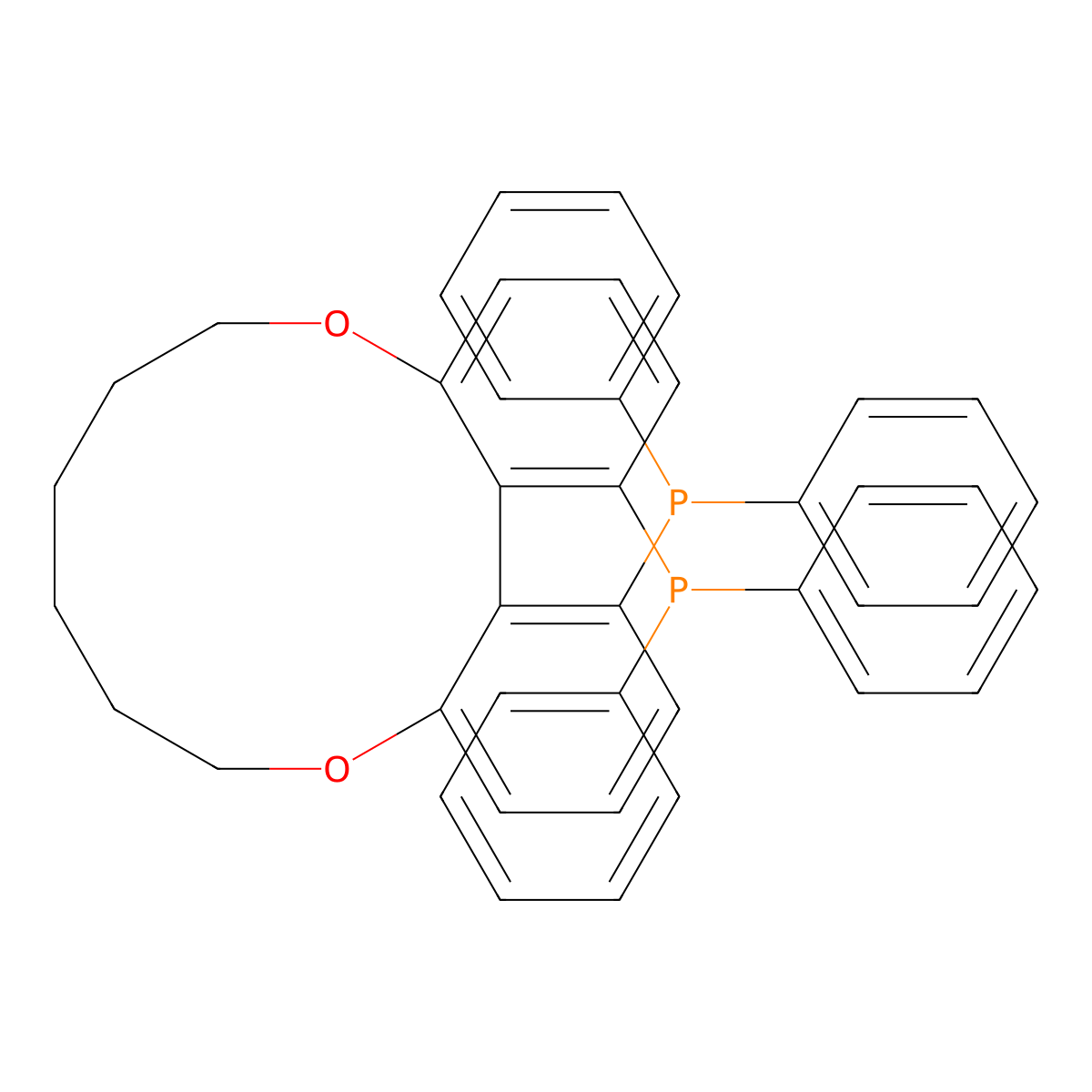 (16aS)-1,16-Bis(diphenylphosphino)-6,7,8,9,10,11-hexahydrodibenzo[b,d][1,6]dioxacyclododecine molecular structure, CAS 486429-96-3