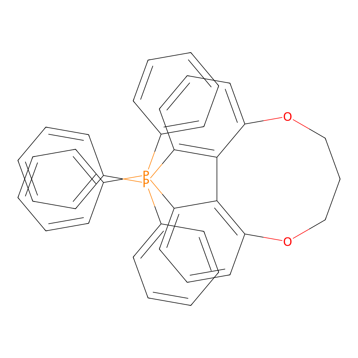 (S)-1,13-Bis(diphenylphosphino)-7,8-dihydro-6H-dibenzo[f,h][1,5]dioxonine , (S)-C3-TunePhos molecular structure, CAS 486429-99-6